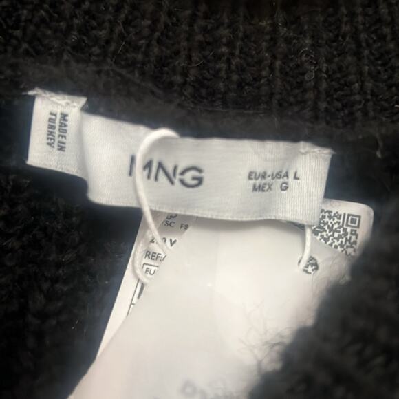 MNG MANGO BUTTONED STRIPED BULKY SWEATER SIZE L - Picture 4 of 7